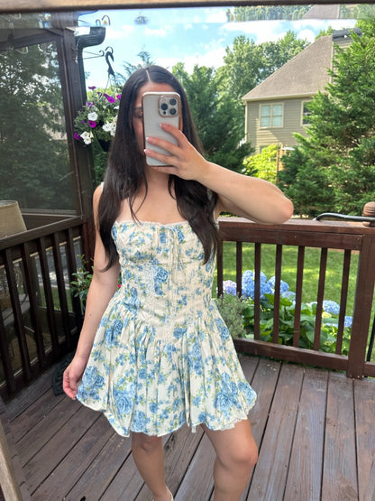 Vintage Blue Corset Dress