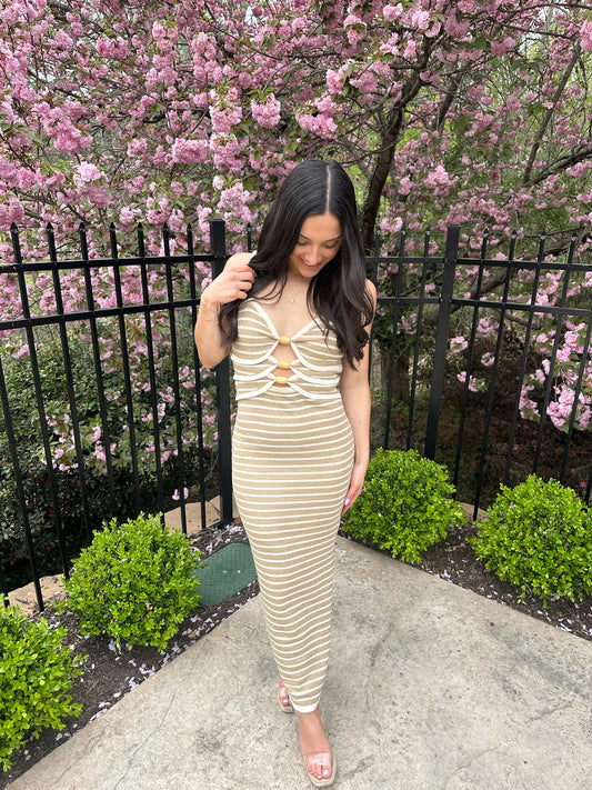Sandra Striped Midi Dress
