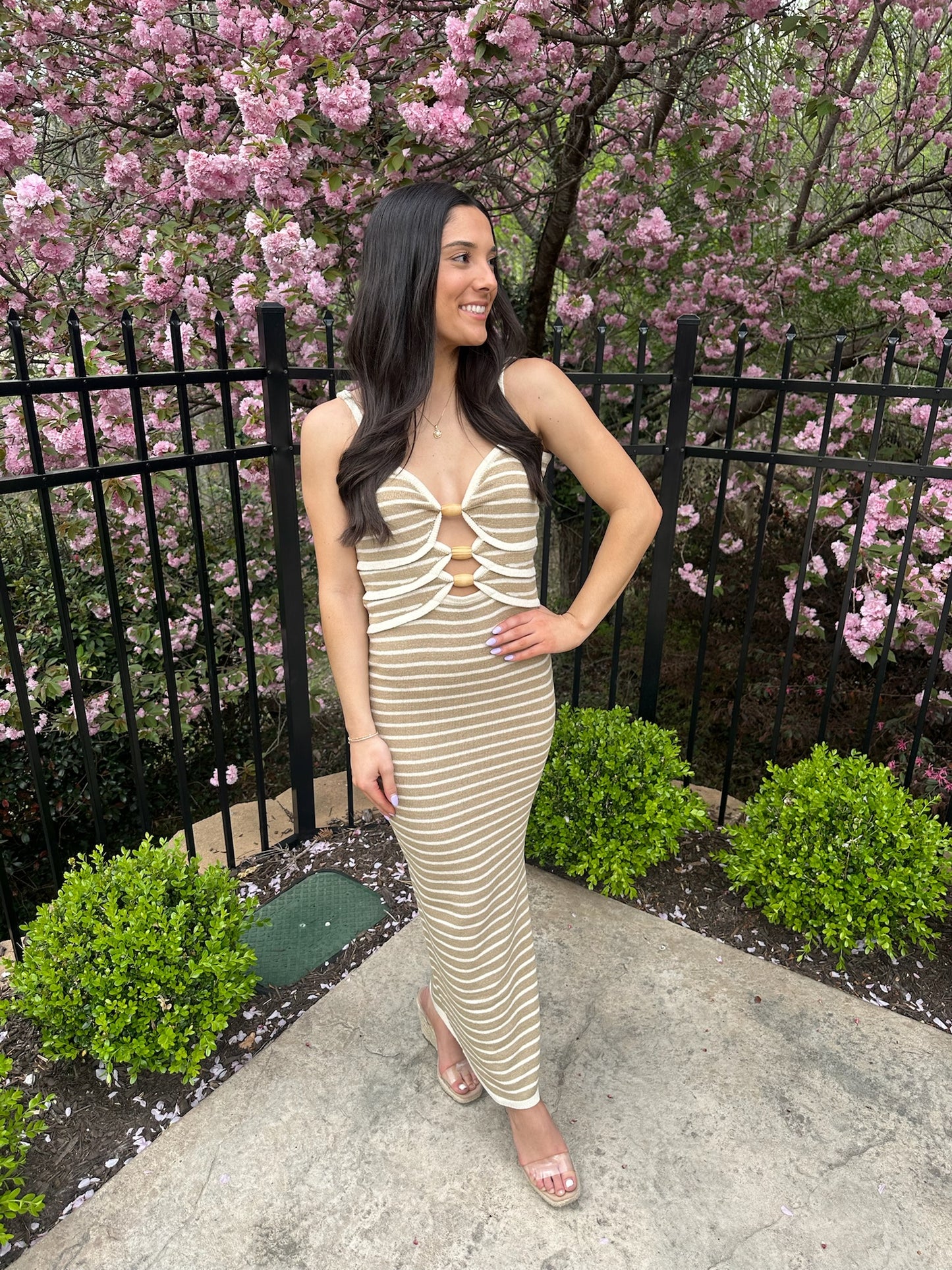 Sandra Striped Midi Dress