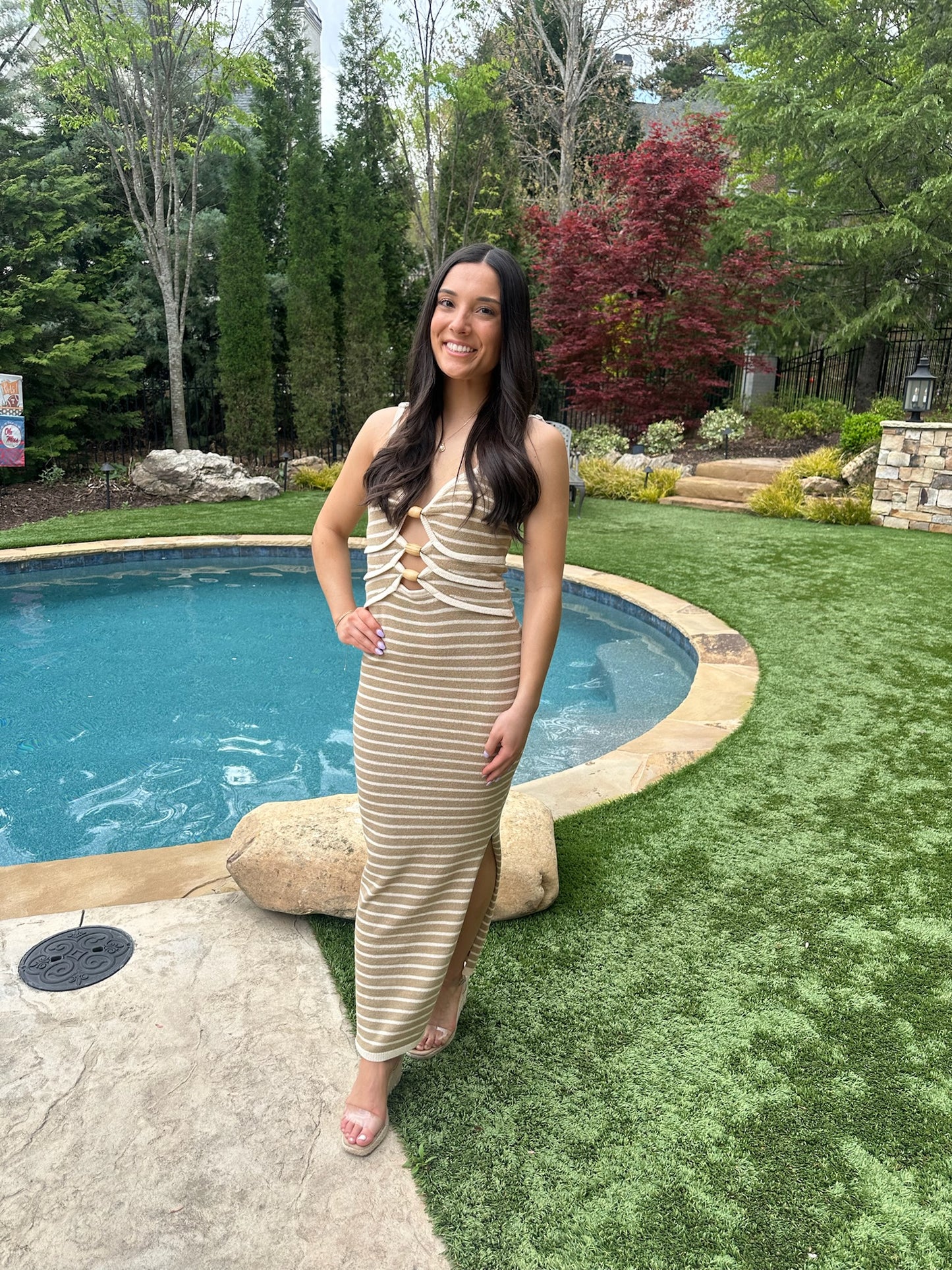Sandra Striped Midi Dress