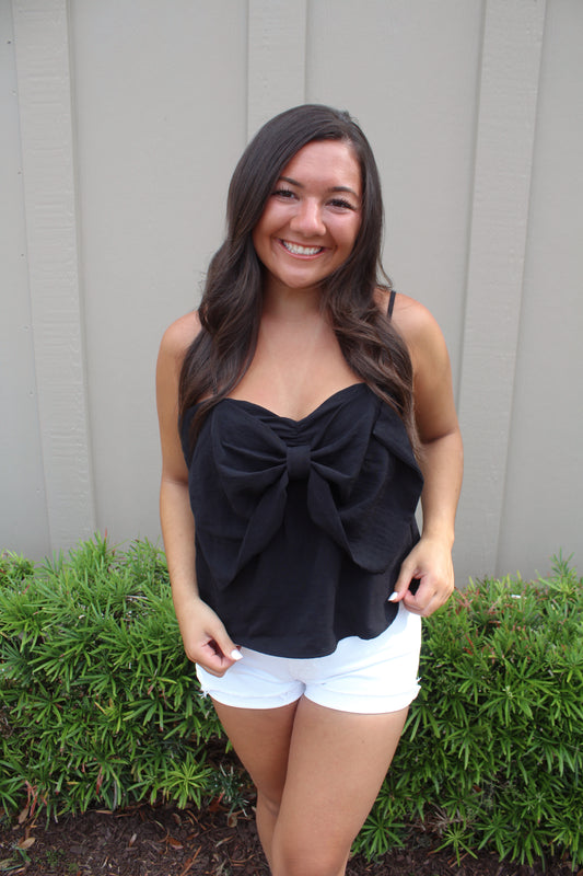 Black Bow Detail Top