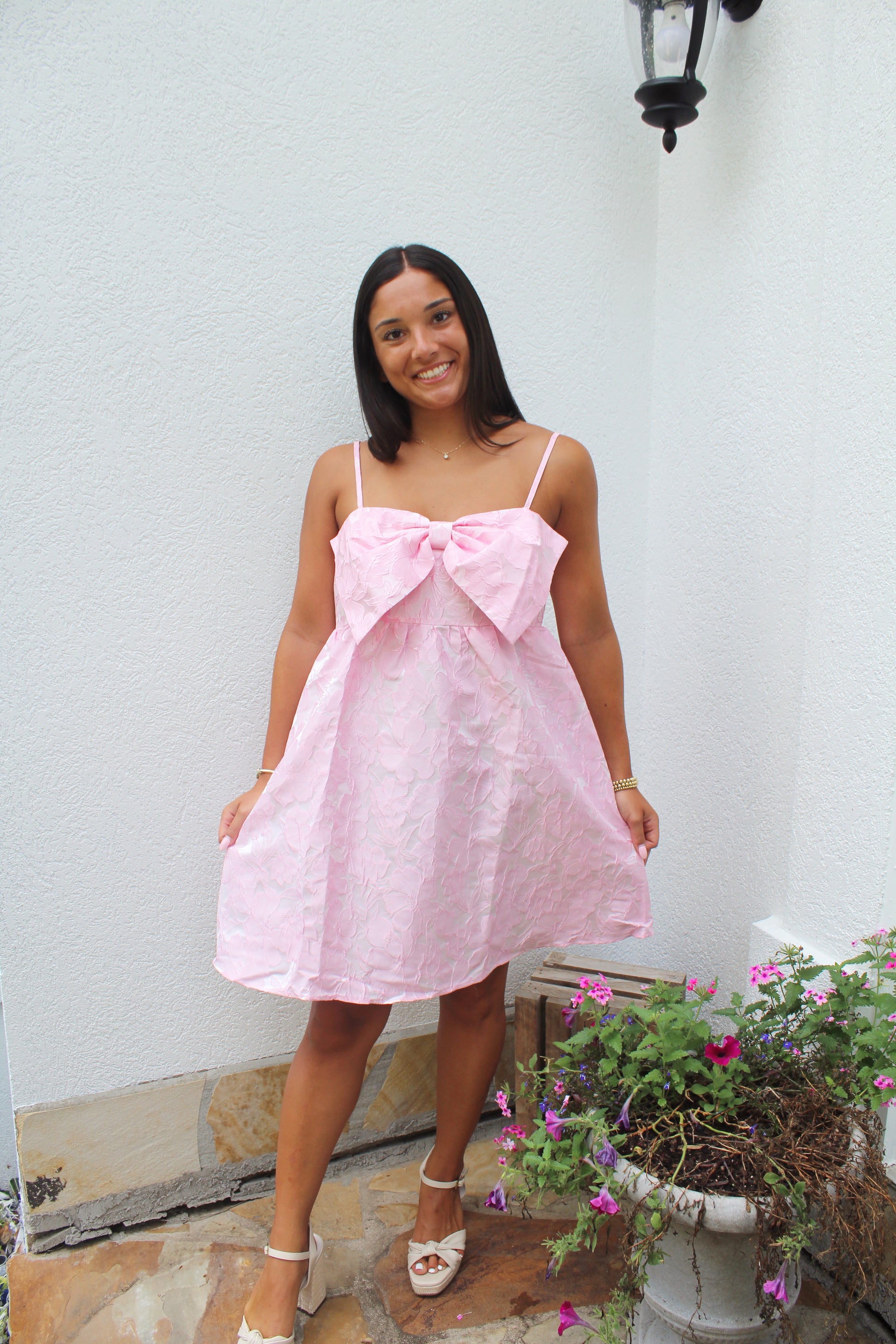 bella bow mini dress Belle Bow Mini Dress S White by Lane 201