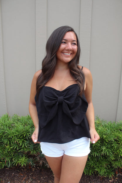 Black Bow Detail Top